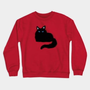 Black Fluffy cat Crewneck Sweatshirt